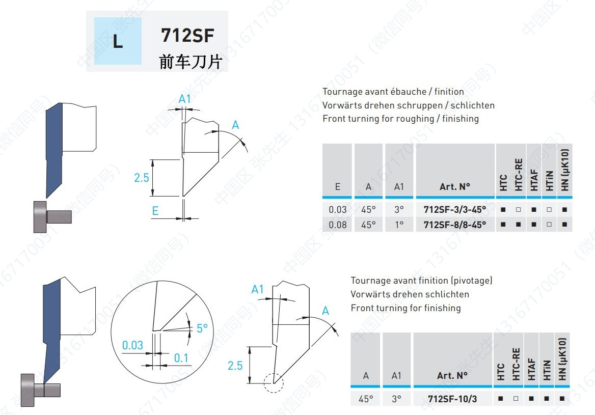 712SF 前车刀片